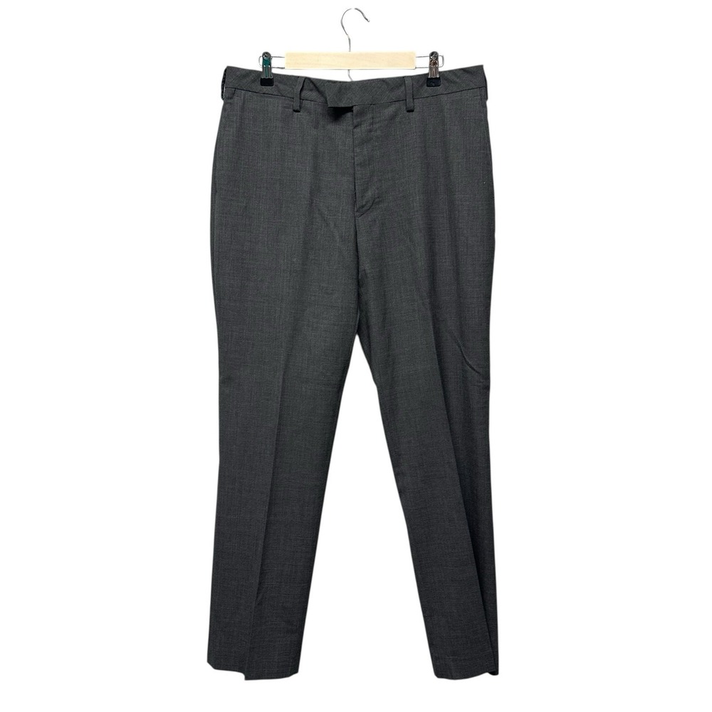 Louis Raphael Luxe Dress Pants W34 L32 Charcoal Wool Officewear‎ Workwear Flat